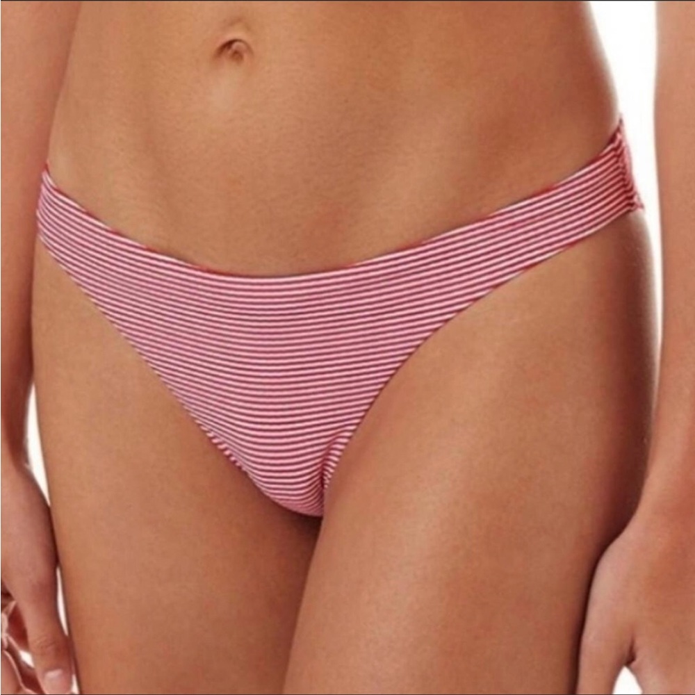 NEW Melissa Odabash St Kitts Red White Gingham Bikini Bottom 4 6 Small